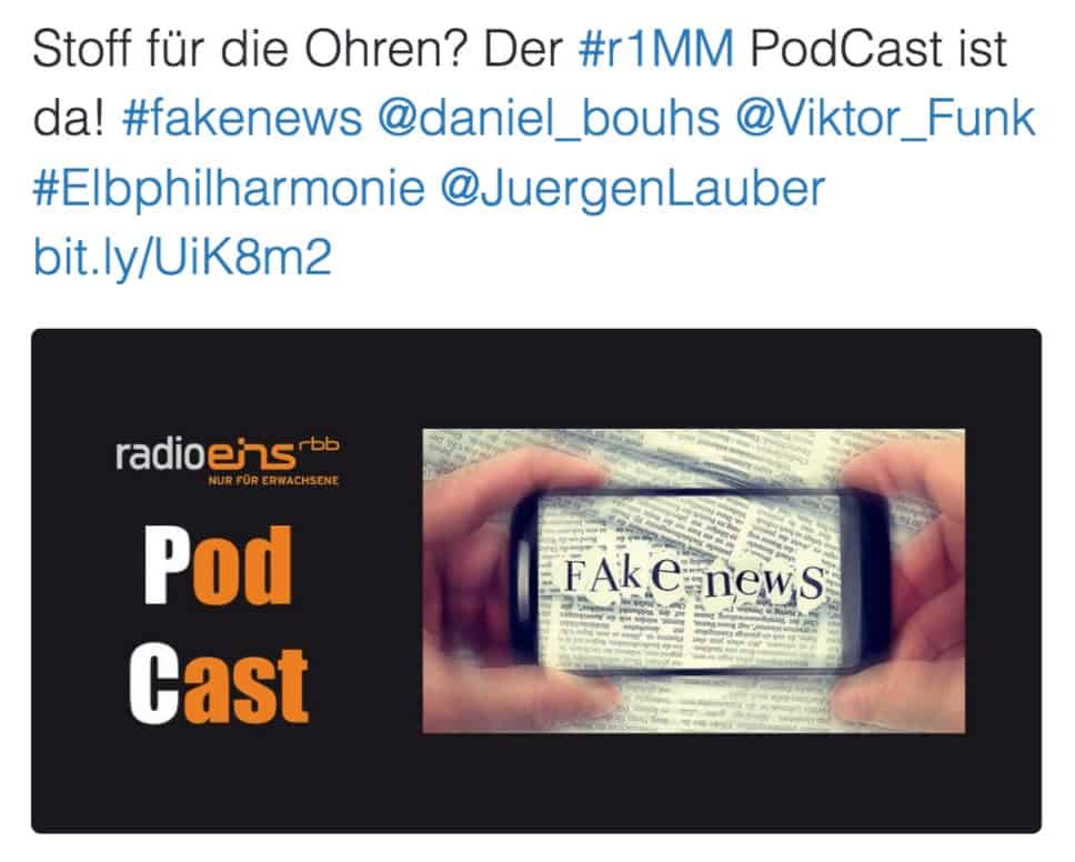 Medienmagazin Radio 1 FakeNews